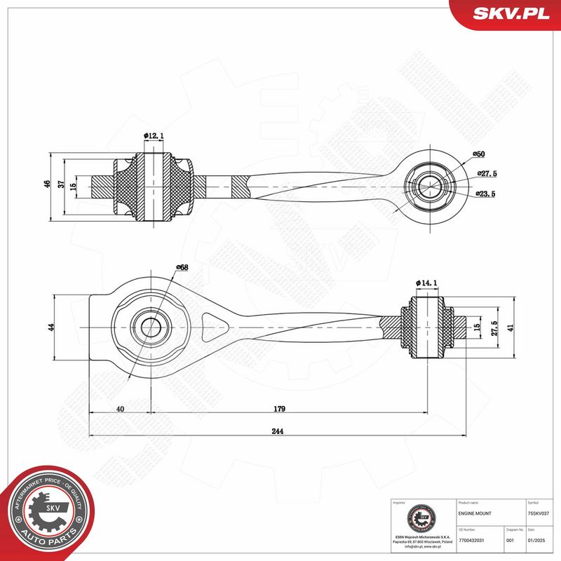 Paigutus, Mootor, ESEN SKV 75SKV037