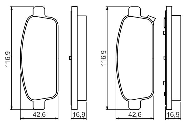 BOSCH CHEVROLET тормозные колодки задн.Cruze 09-