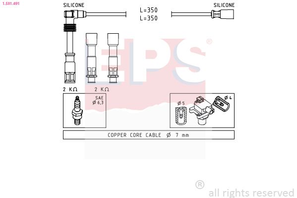 EPS AUDI Провід запалювання 2шт. A4/A6 1,8 95-01 Volkswagen Passat 1,8-00.