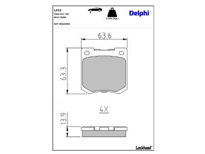 DELPHI LP45 - Brake Pad Set, disc brake