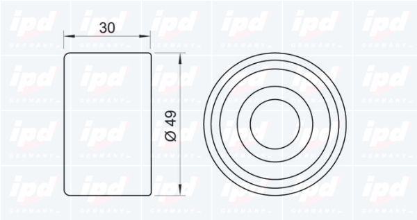 IPD 14-0134 Deflection Pulley/Guide Pulley, timing belt
