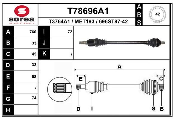 EAI hajtótengely T78696A1