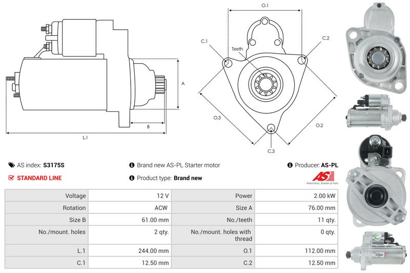 AS-PL S3175S Starteris