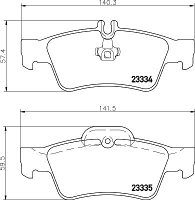 Комплект гальмівних накладок, дискове гальмо, Hella 8DB355018-751