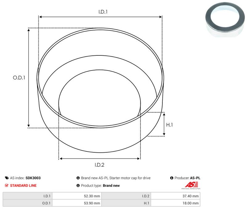 Remondikomplekt, Starter, AS-PL SDK3003