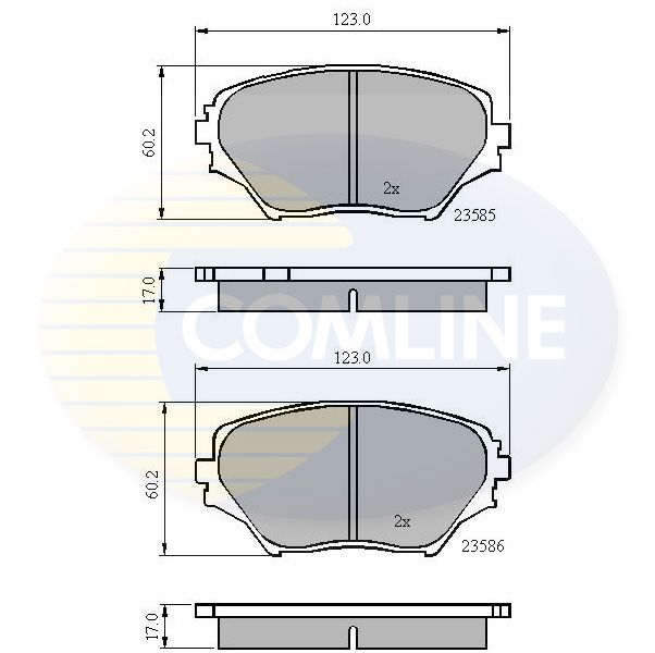 Комплект гальмівних накладок, дискове гальмо, Comline CBP0944