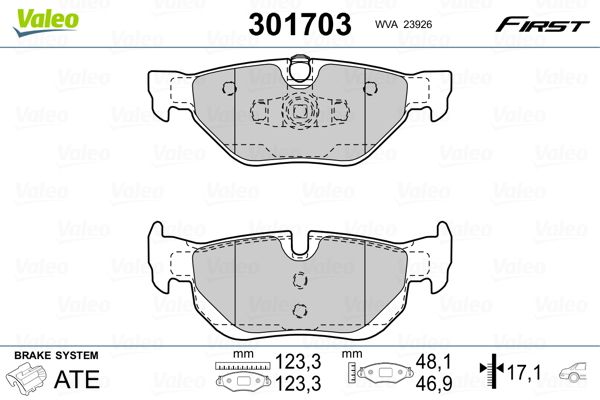 Valeo 301703 Brake Pad Set, disc brake