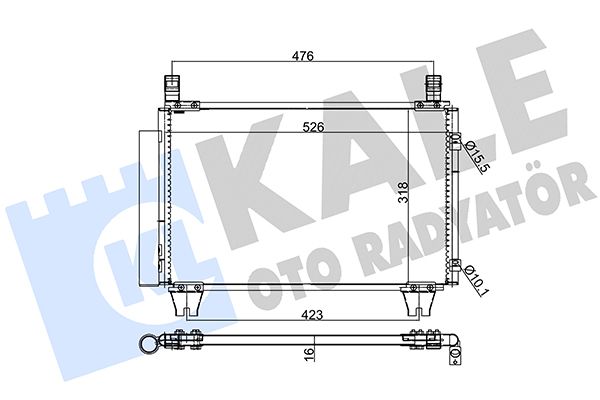 KALE TOYOTA радиатор кондиционера Yaris 1.0/1.3 05-