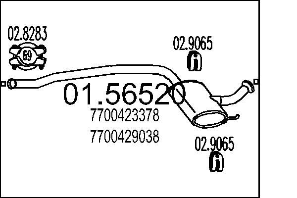 Проміжний глушник, Mts 01.56520