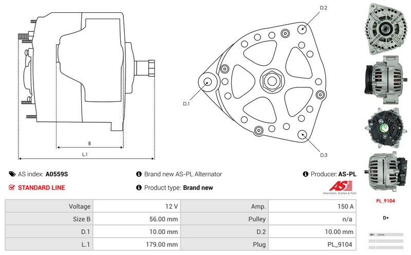 AS-PL A0559S Alternator