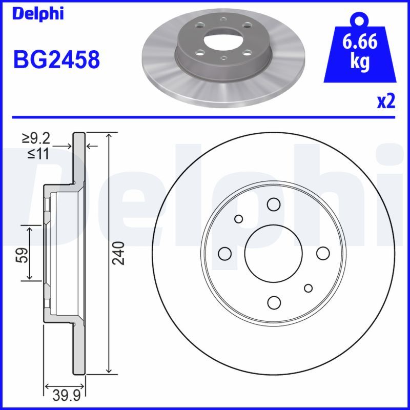 DELPHI féktárcsa BG2458