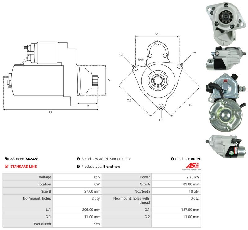Starter, AS-PL S6232S