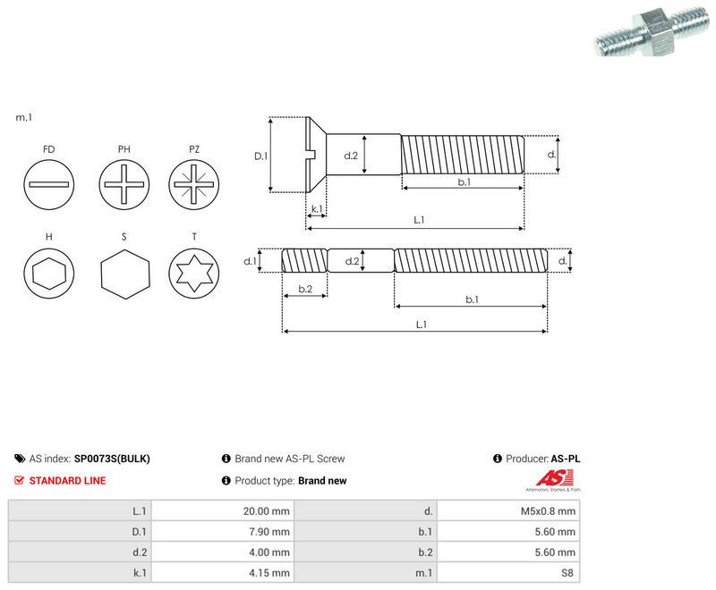 AS-PL SP0073S(BULK) Repair Set, alternator