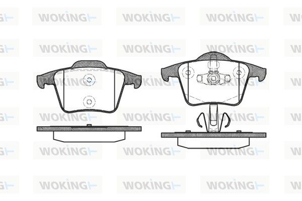 Комплект гальмівних накладок, дискове гальмо, Woking P11443.00