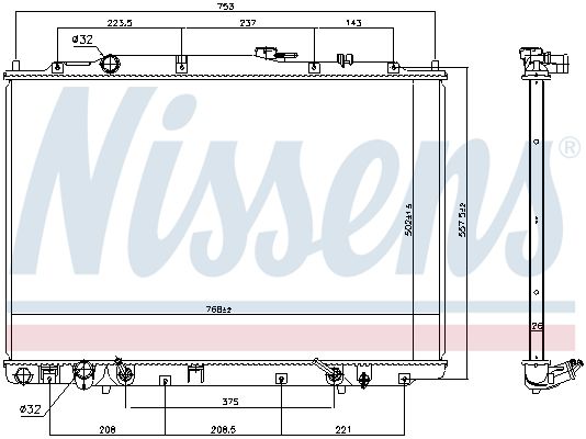 NISSENS 69476 Radiator, engine cooling