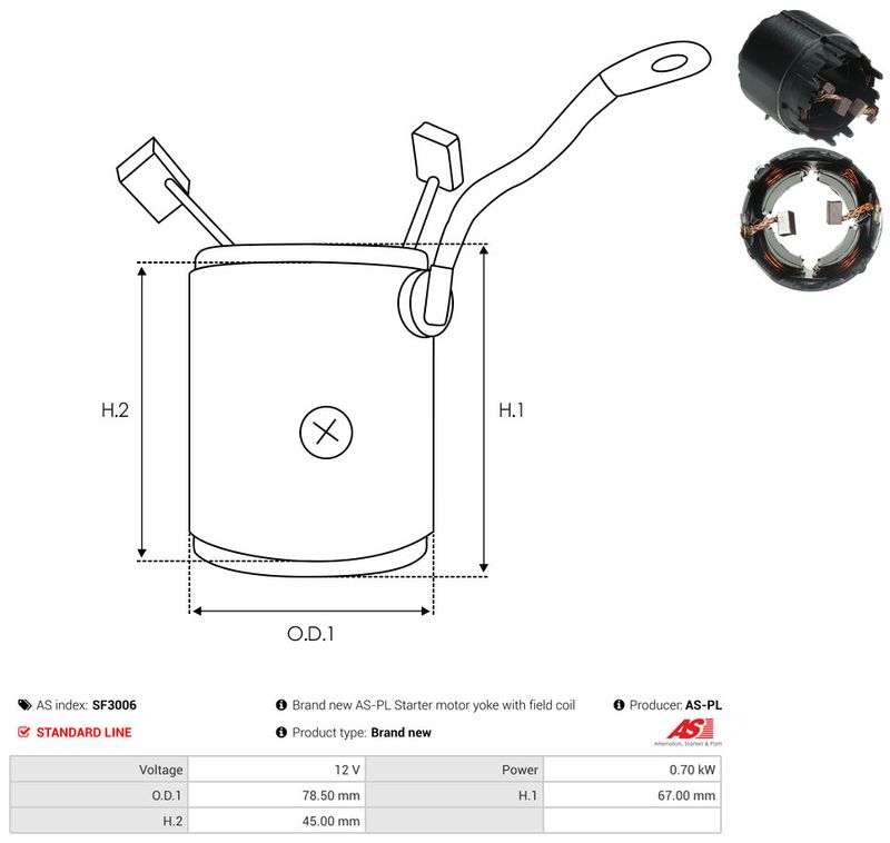AS-PL SF3006 Field Winding, starter