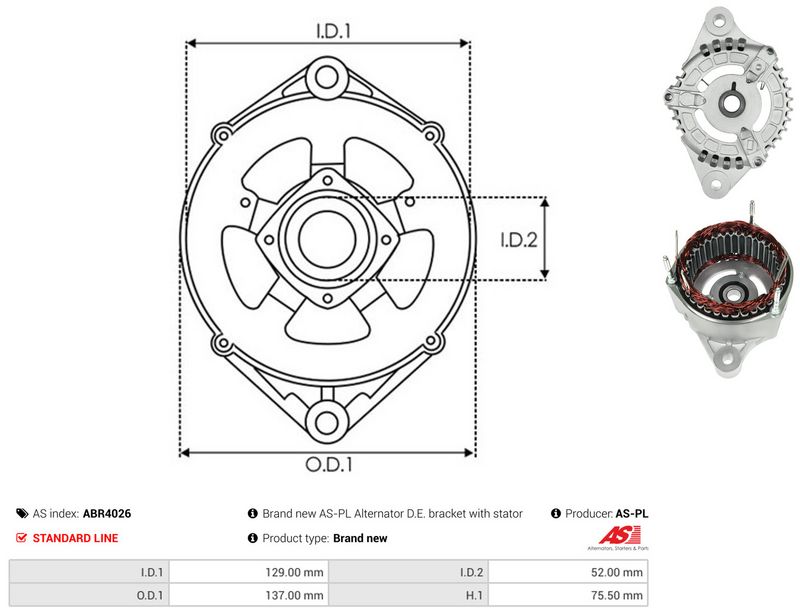 AS-PL ABR4026 Stator, alternator