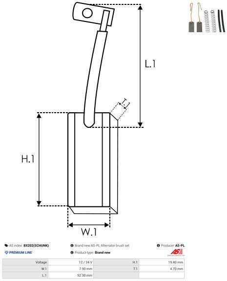 Süsinikuhari, generaator, AS-PL BX202(SCHUNK)