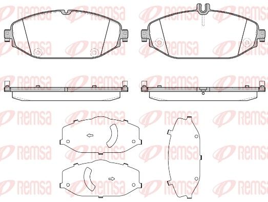 Комплект гальмівних накладок, дискове гальмо, Remsa 1618.00