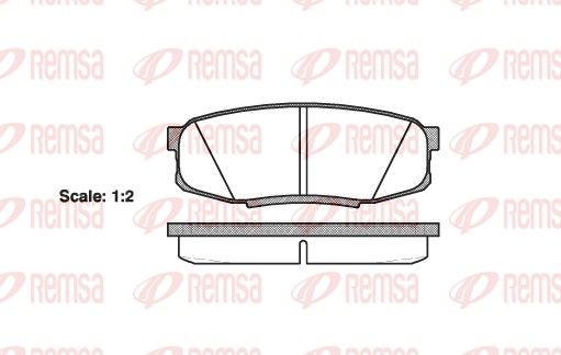 Комплект гальмівних накладок, дискове гальмо, Remsa 1272.00