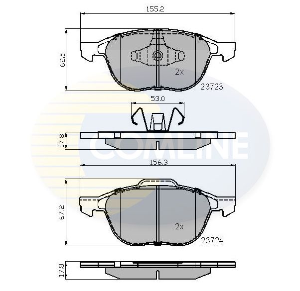 Комплект гальмівних накладок, дискове гальмо, Comline CBP01323