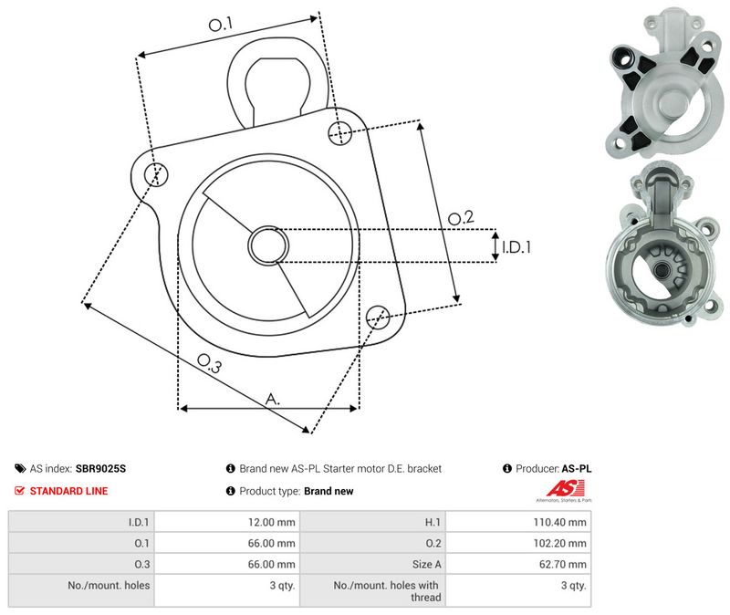 AS-PL SBR9025S Starter Lid, carburettor