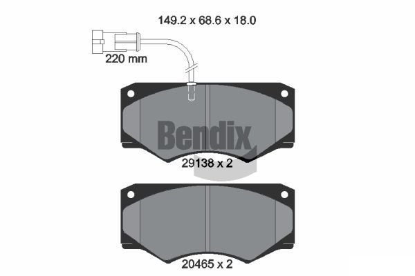 BENDIX Braking fékbetétkészlet, tárcsafék BPD2287