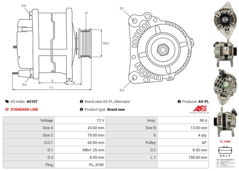 AS-PL A5107 Alternator