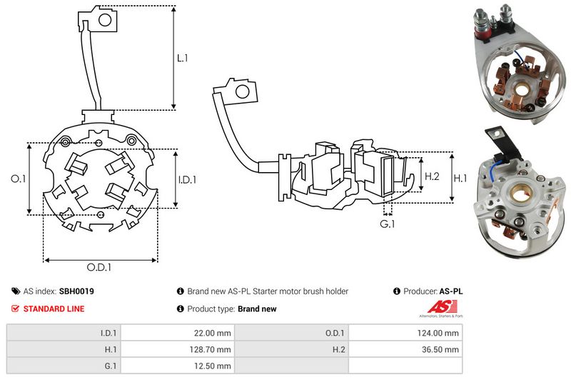 Kinnitus, süsinikuharjad, AS-PL SBH0019