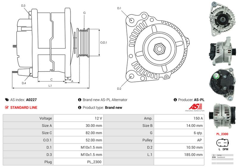 AS-PL A0227 Alternator