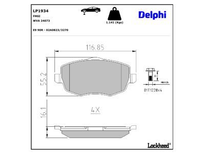 DELPHI LP1934 - Brake Pad Set, disc brake