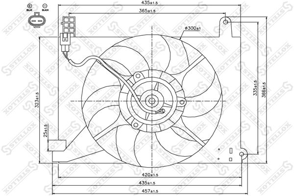 STELLOX ventilátor, motorhűtés 29-99443-SX