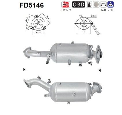 AS FD5146 Soot/Particulate Filter, exhaust system