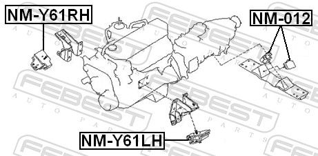 FEBEST NM-Y61RH Mounting, engine
