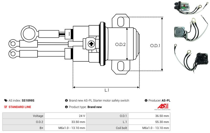 AS-PL SS1099S Solenoid Switch, starter