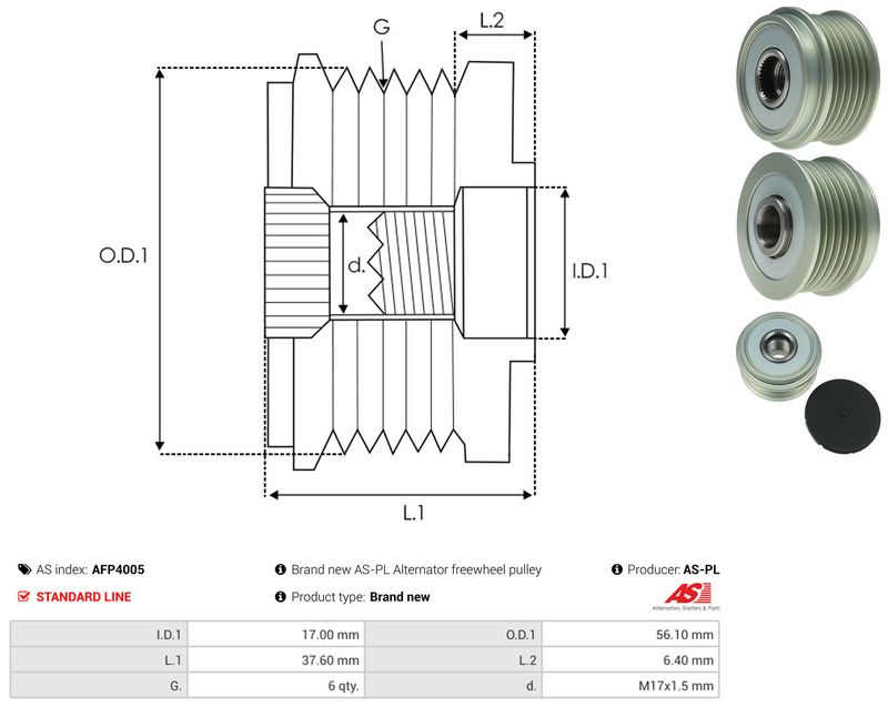 AS-PL AFP4005 Alternator Freewheel Clutch