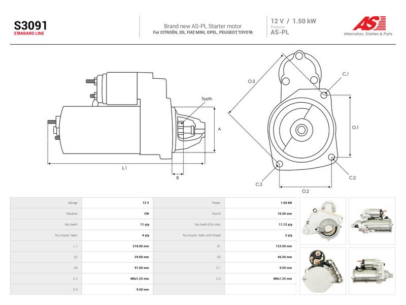 Starter, AS-PL S3091