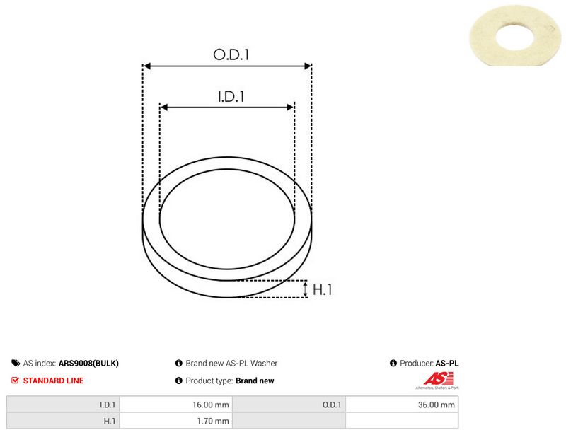 AS-PL ARS9008(BULK) Repair Set, alternator
