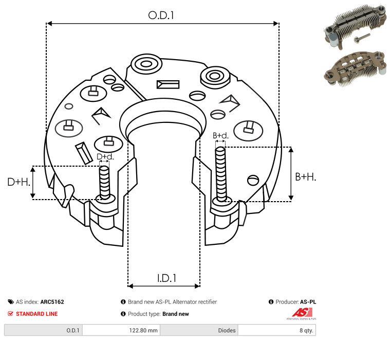 AS-PL ARC5162 Rectifier, alternator