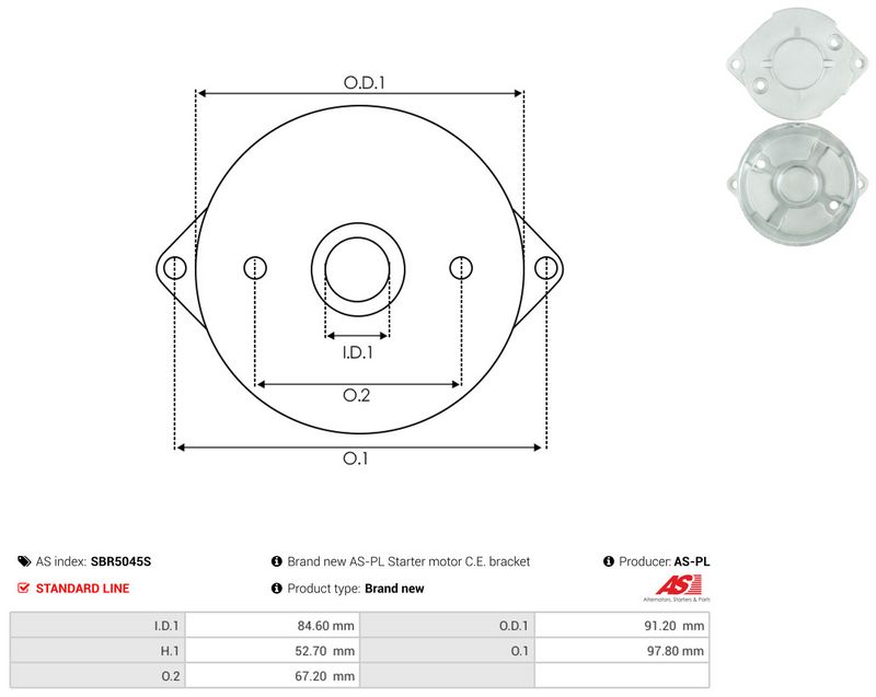 AS-PL SBR5045S Starter Lid, carburettor
