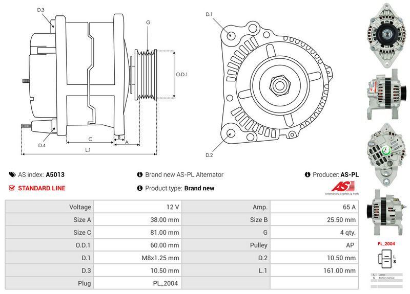 AS-PL A5013 Alternator
