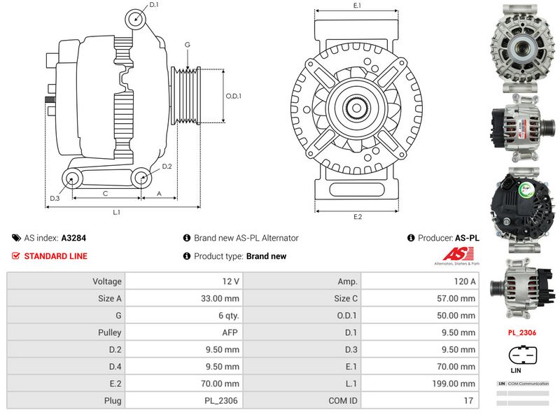 AS-PL A3284 Alternator