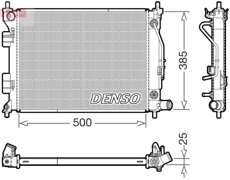 Радіатор, система охолодження двигуна, Denso DRM41033