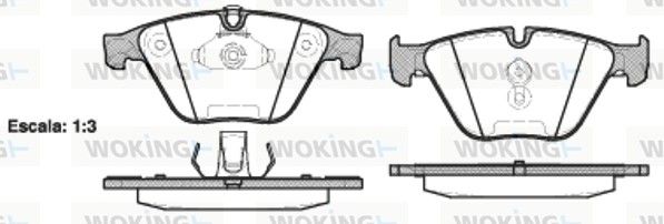 Комплект гальмівних накладок, дискове гальмо, Woking P9573.20