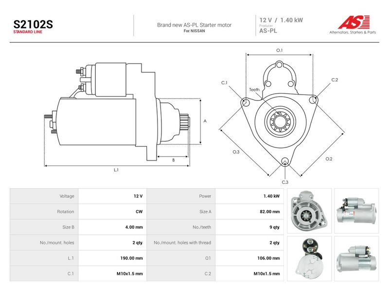 Starter, AS-PL S2102S