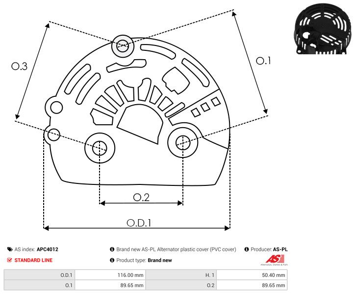 Kaitsekate, generaator, AS-PL APC4012