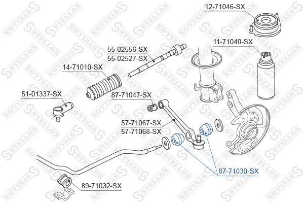 STELLOX 87-71030-SX Mounting, control/trailing arm