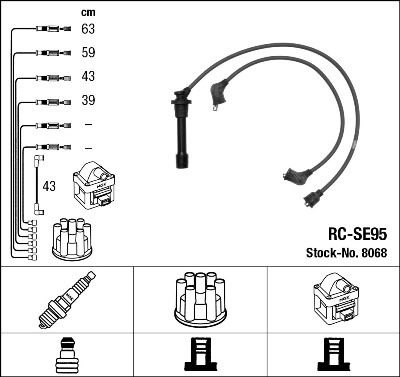 Комплект проводів високої напруги, Ngk RCSE95