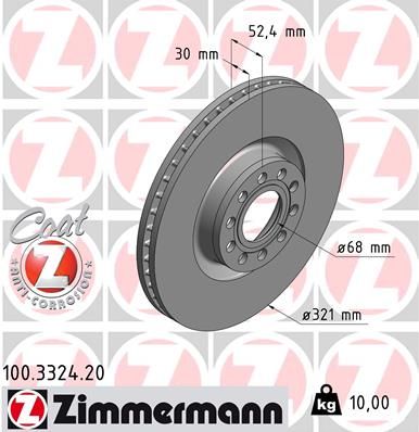 Гальмівний диск, Zimmermann 100.3324.20