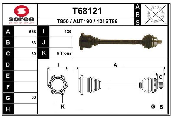 EAI hajtótengely T68121